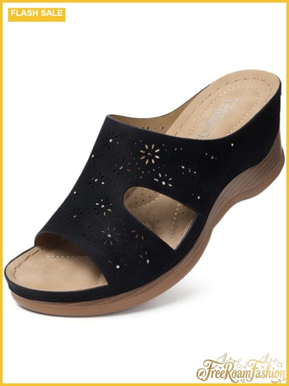 Women's Platform Wedge Sandals Comfortable Slip On Open Toe Summer Shoes
